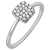 14k White Gold 1/6 ctw. Diamond Square Cluster Ring, Size 7