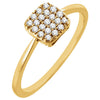 14k Yellow Gold 1/6 ctw. Diamond Square Cluster Ring, Size 7