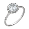 Sterling Silver Created White Sapphire & 0.01 ctw. Diamond Ring, Size 7