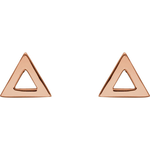14k Rose Gold Triangle Earrings