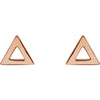 14k Rose Gold Triangle Earrings
