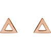 14k Rose Gold Triangle Earrings