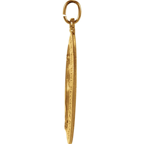 14k Yellow Gold 29x20mm Oval Miraculous Medal