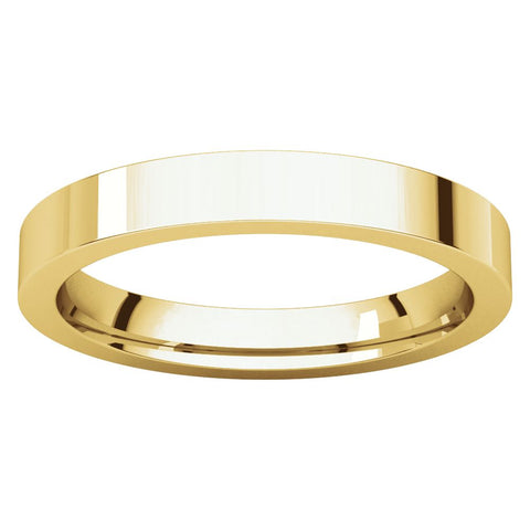 14k Yellow Gold 3mm Flat Comfort Fit Band, Size 6