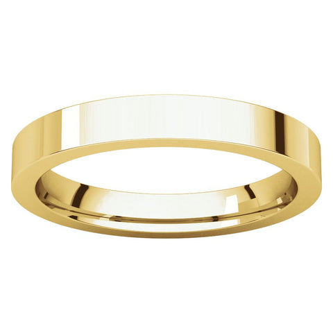 18k Yellow Gold 3mm Flat Comfort Fit Band, Size 4