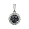14K White Gold 3/8 CTW Diamond Black & White Halo Pendant