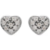 14k White Gold 1/10 CTW Diamond Heart Earrings