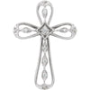 14k White Gold 0.05 ctw. Diamond Cross Pendant