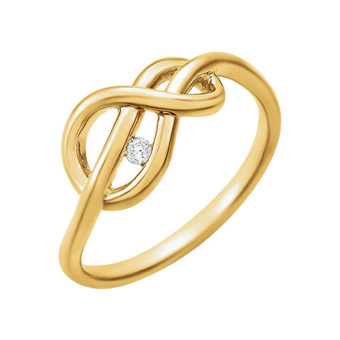 14k Yellow Gold .03 CTW Diamond Ring, Size 7