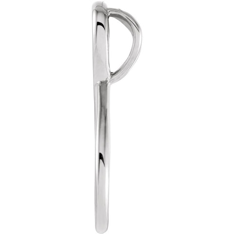 14k White Gold Freeform Pendant