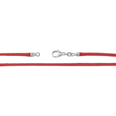 Sterling Silver 2.25mm Red Silk Cord