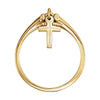 14k Yellow Gold Cross Ring , Size 7