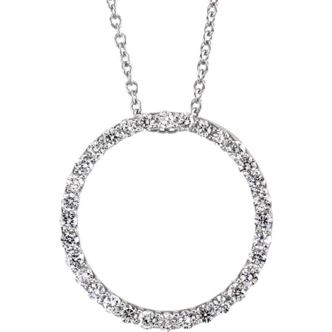 Platinum Diamond Circle Pendant