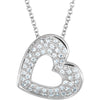 1/4 CTTW Diamond Heart 18-inch Necklace in 14k White Gold