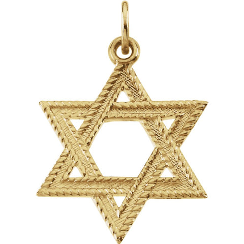 14k Yellow Gold 23x18mm Star of David Pendant