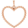 Beaded Heart Pendant in 14K Rose Gold