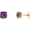 Genuine Amethyst Earrings in 14K Yellow Gold