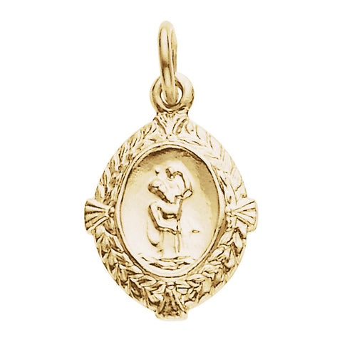 14k Yellow Gold 12x9mm St. Christopher Medal