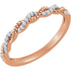 14k Rose Gold 0.08 ctw. Diamond Stackable Ring, Size 7