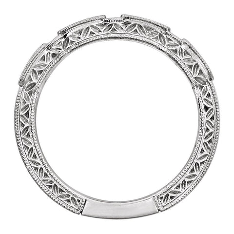 14k White Gold 3/8 CTW Diamond Band, Size 7
