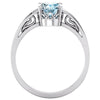 14k White Gold Sky Blue Topaz Ring, Size 7