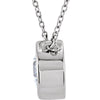 Sterling Silver Bezel Set Solitaire Necklace