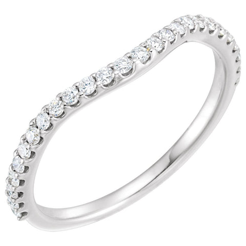 14k White Gold 1/4 CTW Diamond Band, Size 7