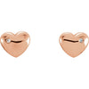 14k Rose Gold .02 CTW Diamond Heart Earrings
