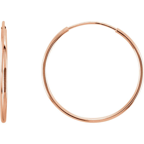 14k Rose Gold 20mm Endless Hoop Earrings