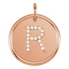 14k Rose Gold 1/10 ctw. Diamond Initial "R" Pendant