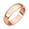14k Rose Gold 5mm Half Round Wedding Band for Men, Size 11