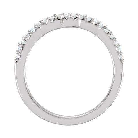 14k White Gold 1/4 CTW Diamond Band for 6.5mm Engagement Ring, Size 7