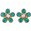 14k Yellow Gold Imitation "December" Youth Birthstone Flower Inverness Piercing Earrings