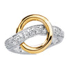 Circle of Friendship Ring with Cubic Zirconia in Sterling Silver ( Size 7 )