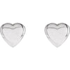 14k White Gold Heart Earrings