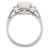 14k White Gold Opal & .07 CTW Diamond Ring, Size 7