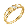 0.08 CTTW Men's Wedding Band Ring in 14k Yellow Gold ( Size 10 )