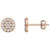 14k Rose Gold 1/3 ctw. Diamond Cluster Earrings