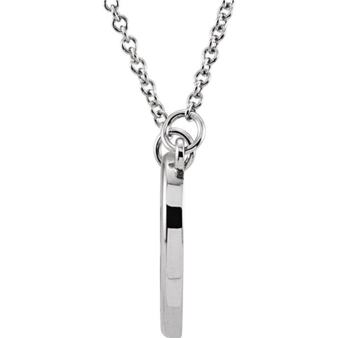14k White Gold 13x13.75mm Heart 16" Necklace