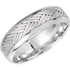 Bridal Duo 07.00 mm Hand Woven Comfort-Fit Wedding Band Ring for Men in 14k White Gold (Size 10 )