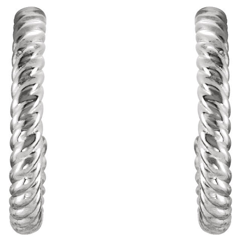 Continuum Sterling Silver 12mm Rope Design Hoop Earrings