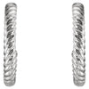 14k White Gold 12mm Rope Design Hoop Earrings