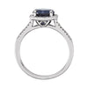 Sterling Silver Lab-Grown Blue Sapphire & .01 CTW Diamond Ring, Size 7