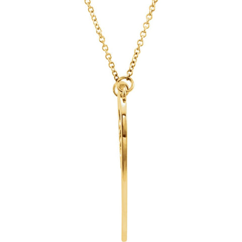 14k Yellow Gold "Mom" Heart 17" Necklace