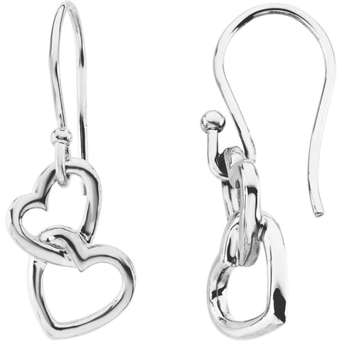 Sterling Silver Fashion Heart Earrings