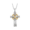 14K White & Yellow Gold Claddagh Cross
