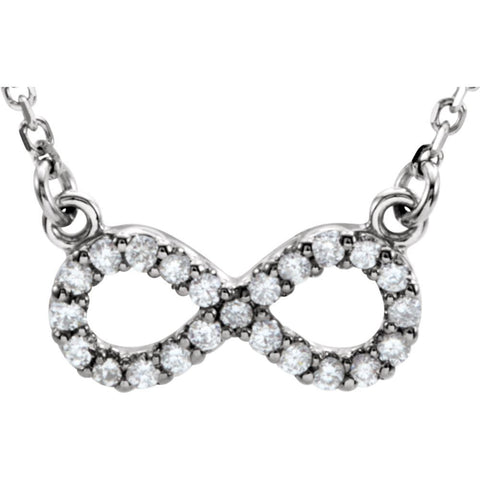 14k White Gold Diamond Infinity-Inspired 16" Necklace
