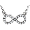 14K White Gold 1/8 CTW Diamond Infinity 16.5-Inch Necklace