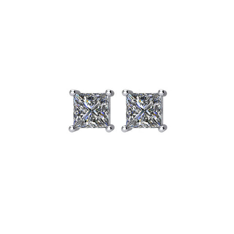 14k White Gold 1/2 CTW Diamond Threaded Post Stud Earrings