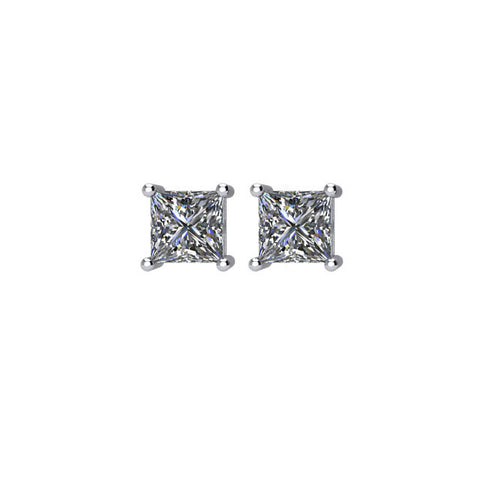 14k White Gold 1/2 CTW Diamond Earrings